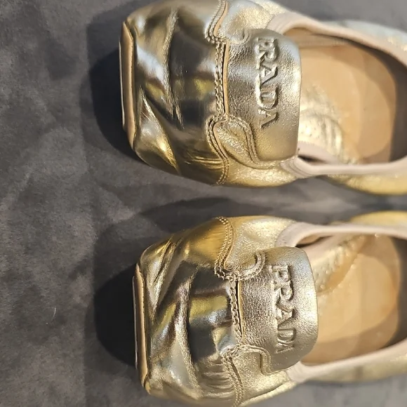 Prada Metallic Gold Flats - Picture 2 of 10